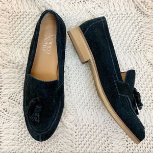 Franco Sarto Brenda Black Suede Loafer EUC